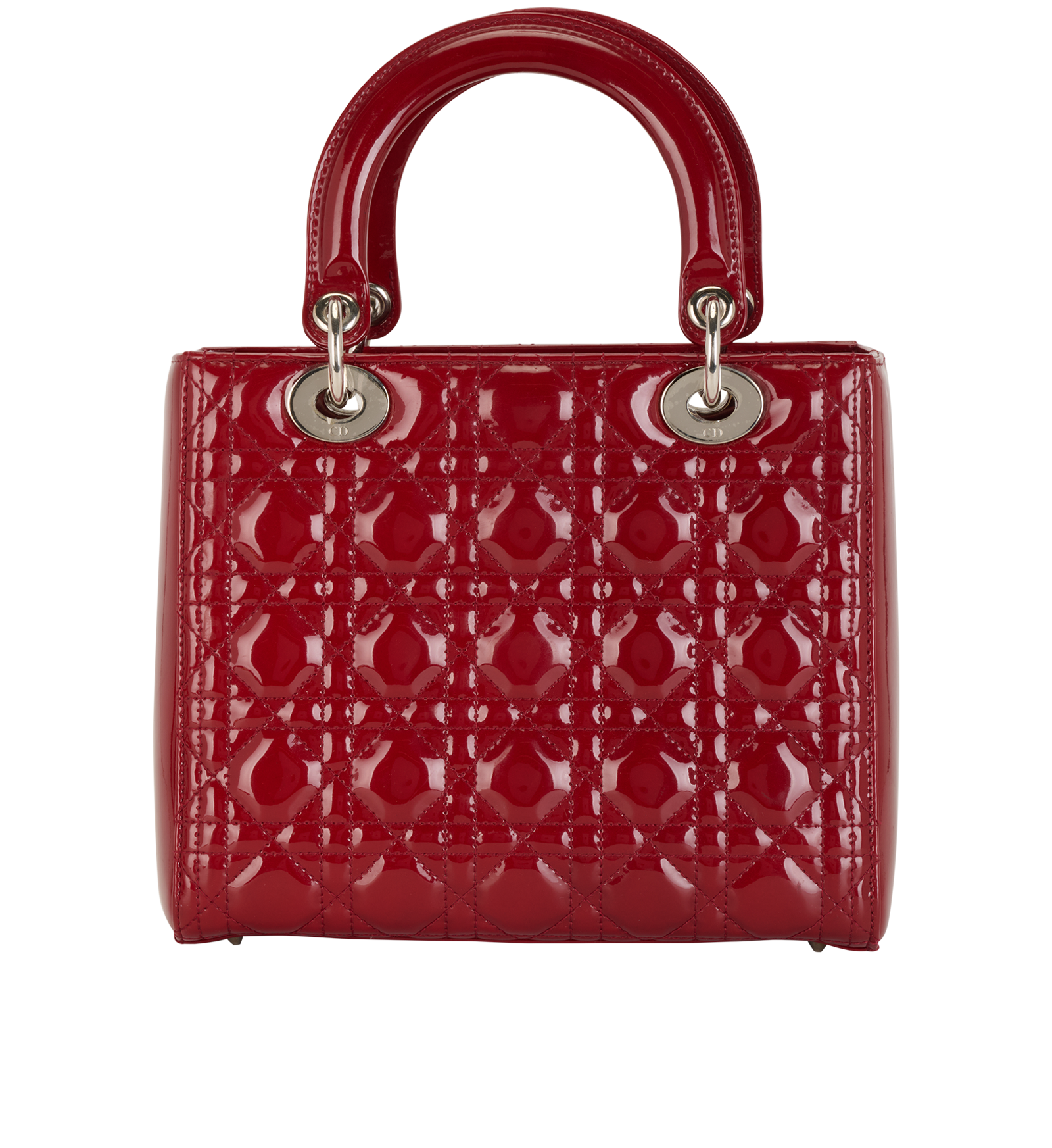 Medium Lady Dior, &pound;1,600, Handbags, Red, Leather/Patent Leather, Back view